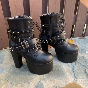 Demonia Women’s Rave Spiked Booties